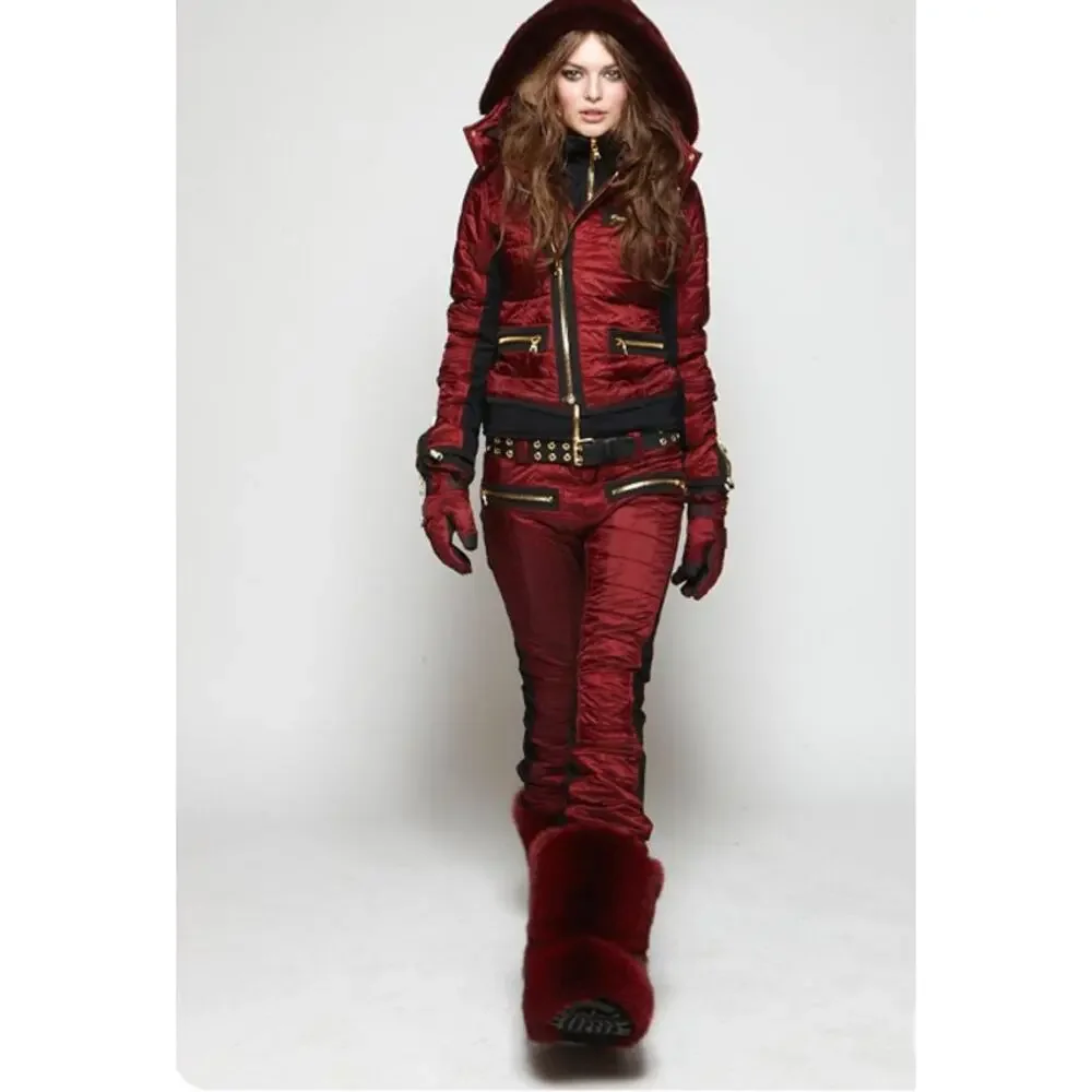 SOS BLACK SNOW Womens Snow Suit Jacket Size XL / Pants L Quilted Edgy Rocker Ski - Picture 2 of 16